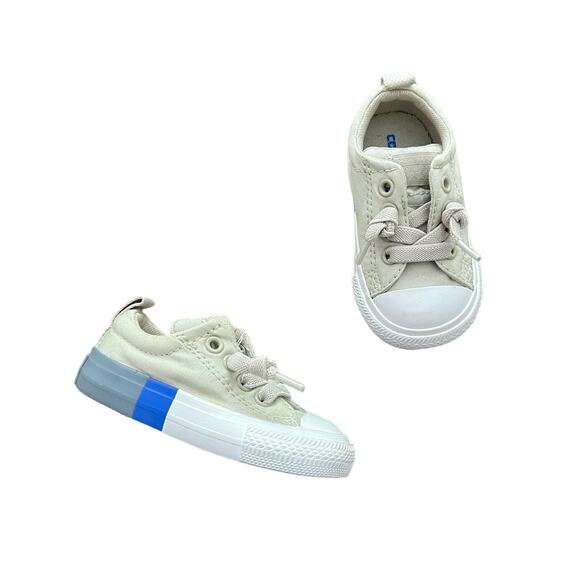 Converse Grey Blue No Tie Slip On Sneakers size 4 toddler - Picture 1 of 5